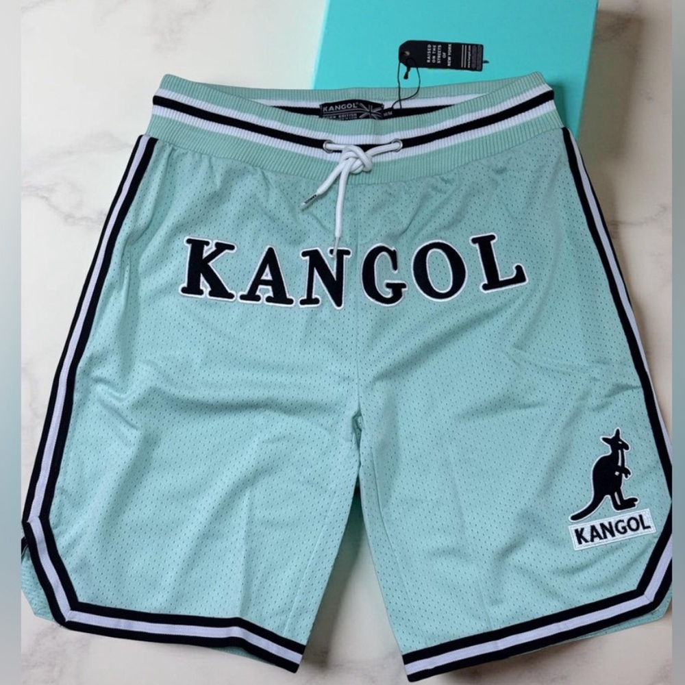 Kangol Mint Green Mesh Shorts Medium NWT Heavyweight Streetwear Summer Athletic